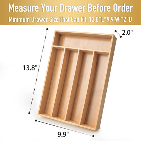Besilord drawer silverware tray with mortise-tenon construction for durability