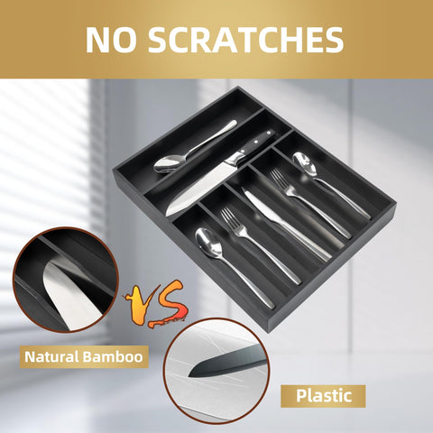 Besilord kitchen drawer organizer with mortise-tenon design ensures stable storage.