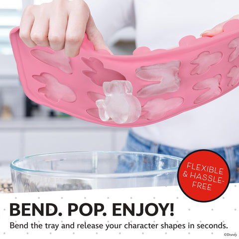 BPA-free silicone ice tray provides easy release for smooth cubes