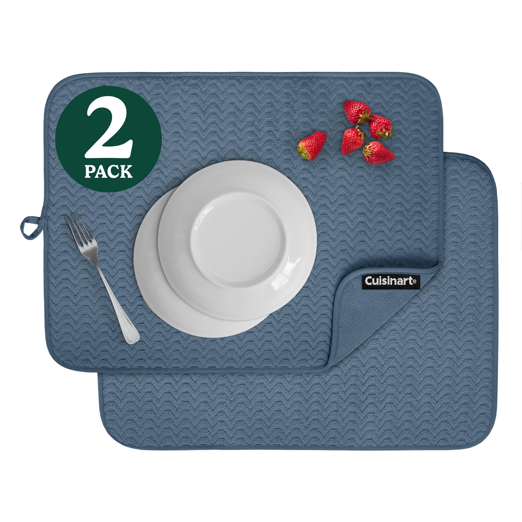 Best Brands Cuisinart dish drying mat 18x24 ultra-absorbent, keeps counters dry and clean.