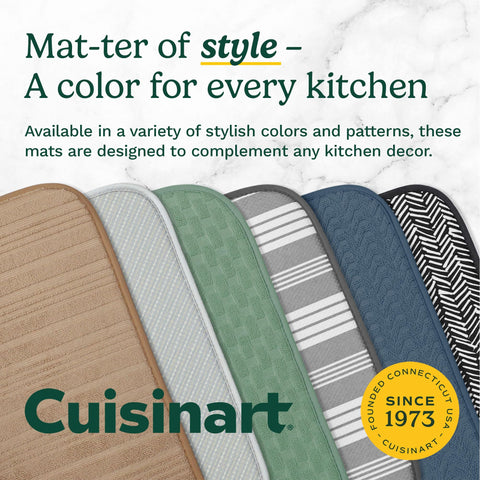 Best Brands Cuisinart dish drying mat durable microfiber maintains absorbency after washing.