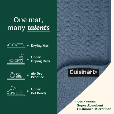 Best Brands Cuisinart dish drying mat foldable design for compact storage near counter.