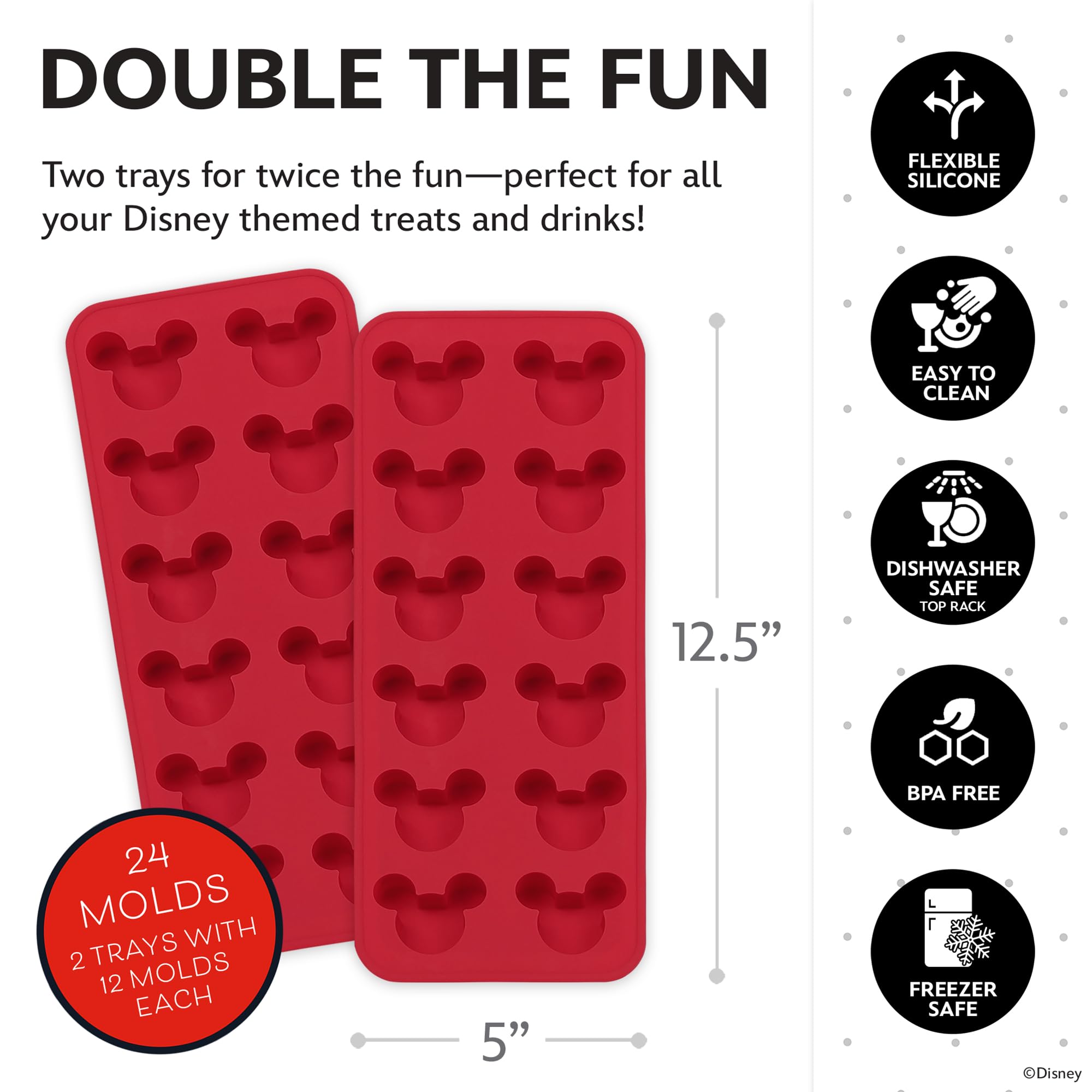 Best Brands Disney 2-pack silicone tray for versatile freezing and serving.