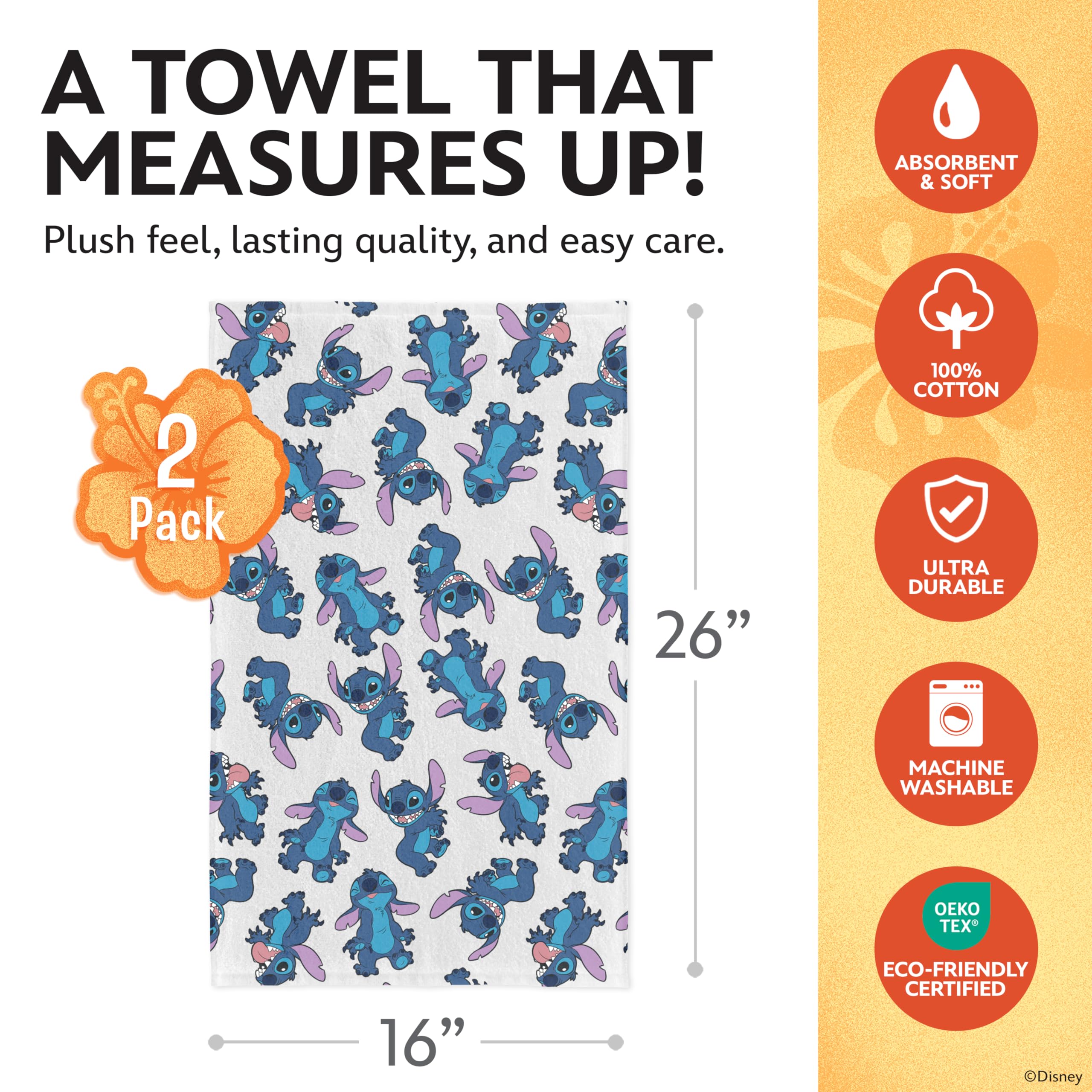 Colorfast and durable Disney towels ready for frequent washing