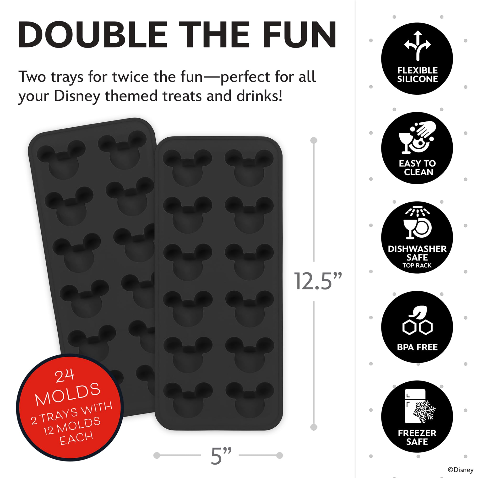 Best Brands 2-pack Disney silicone tray for versatile freezer use