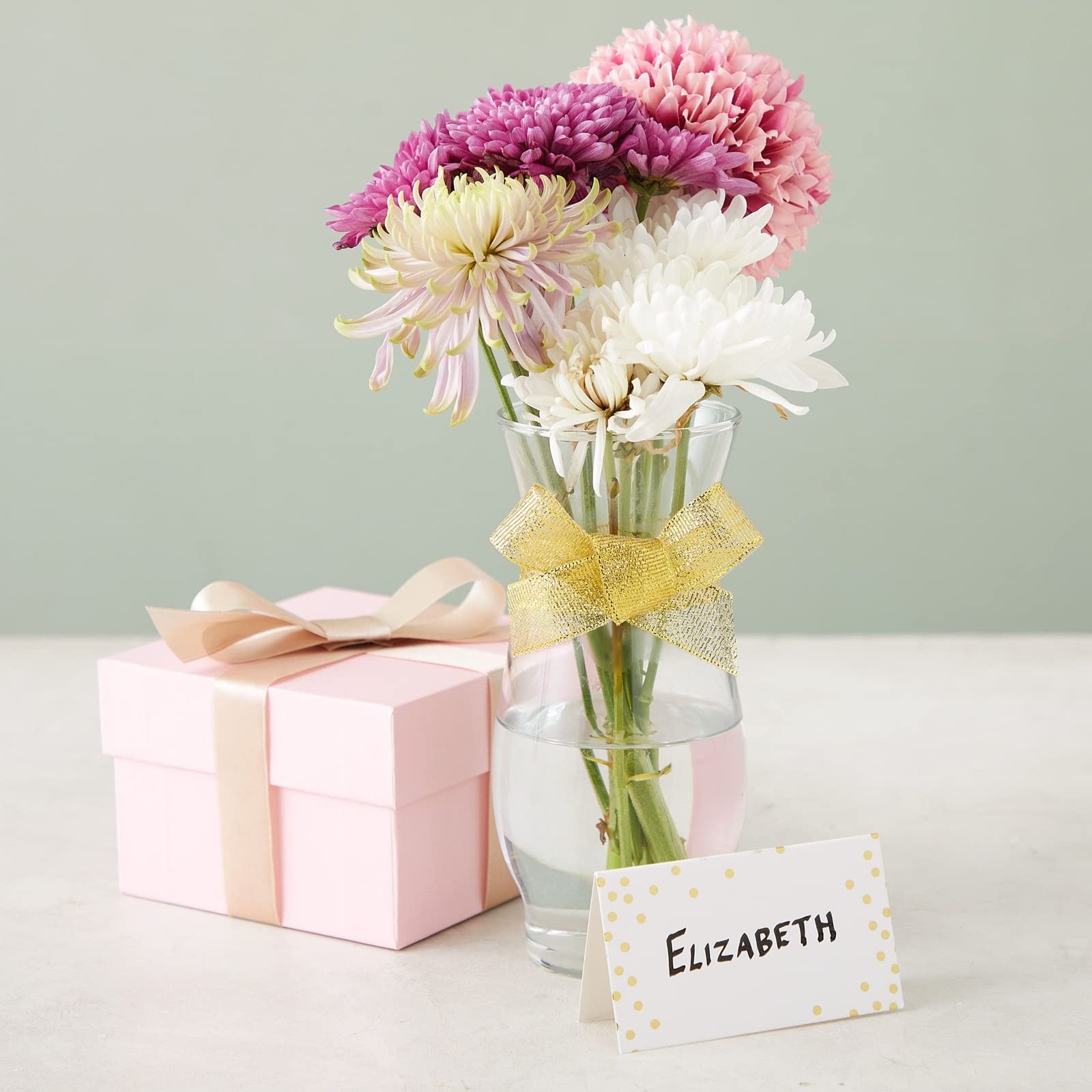 Best Paper Greetings flower bouquet label card adds personalization.