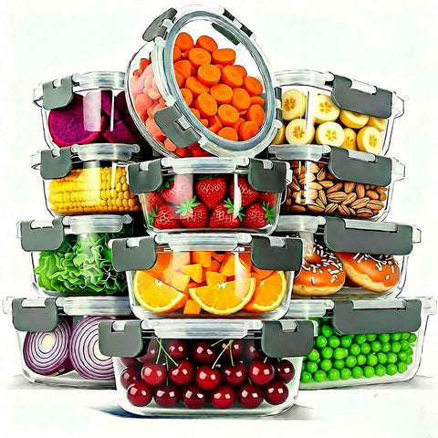Bestfull rectangular 1040ml glass container with airtight lid for meal prep and leftovers.