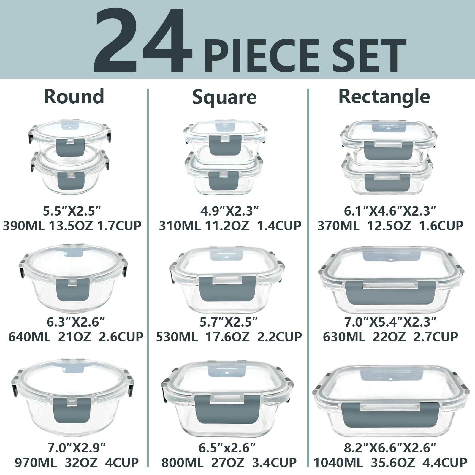 Bestfull rectangular 630ml glass container keeps foods fresh in the fridge.