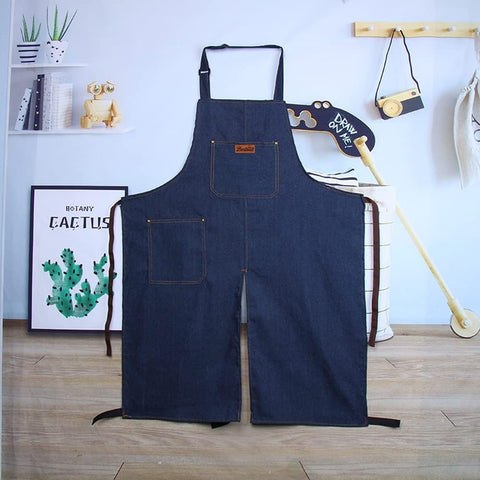 Bestoall easy-care denim apron keeps clothes protected