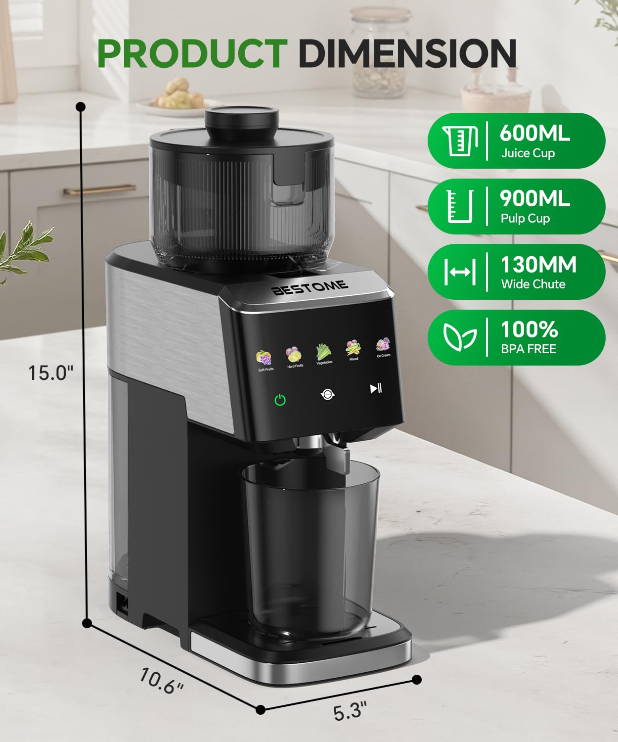 Bestome anti-drip spout helps keep countertops clean