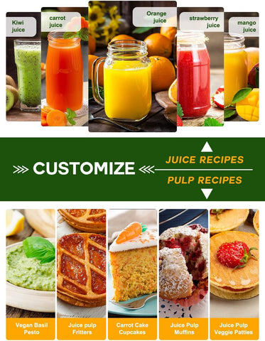 Bestome Juicer 3in feed chute juices whole fruits for less prep.