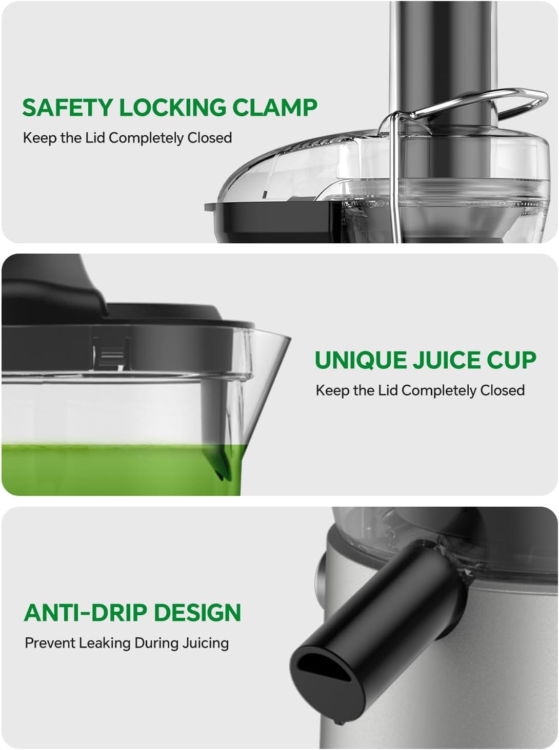 Bestome Juicer BPA-free components ensure safe, clean juice.