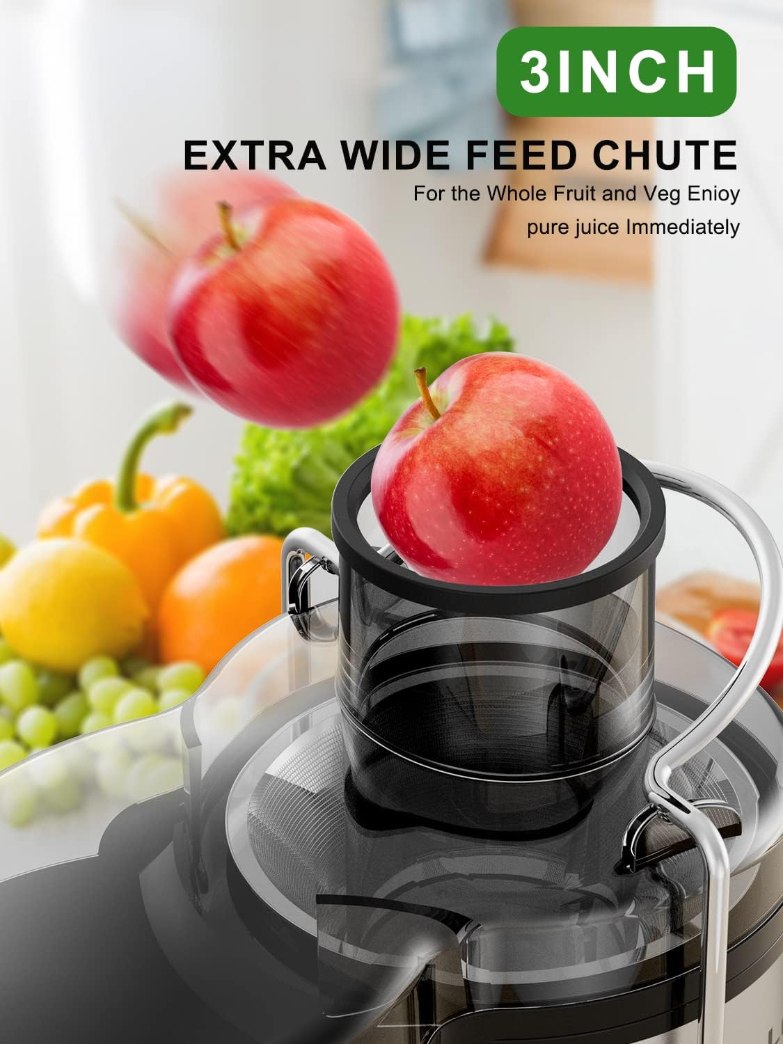 Bestome Juicer dual speeds for soft and hard produce.