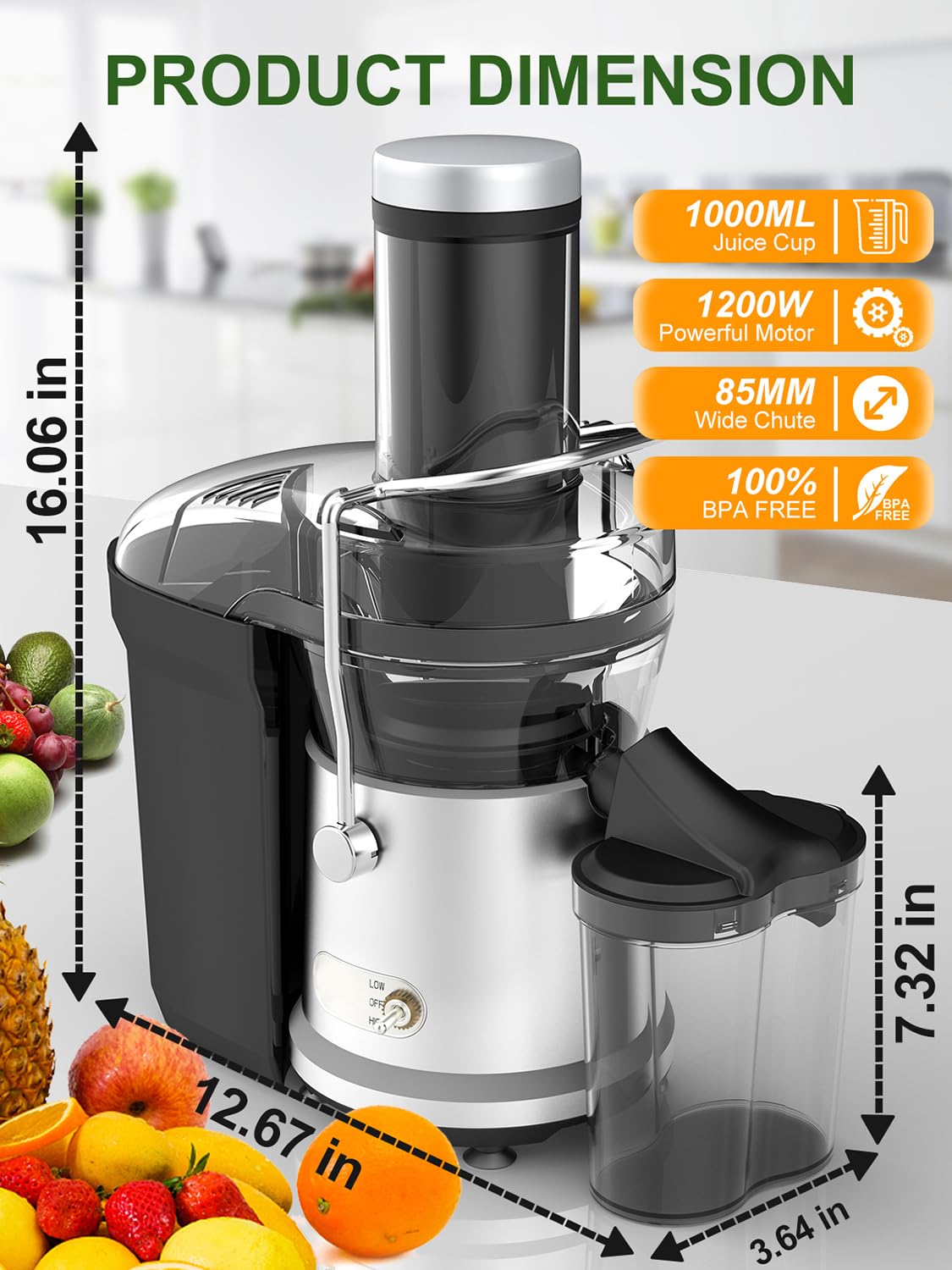 Bestome easy clean design for quick cleanup after juicing