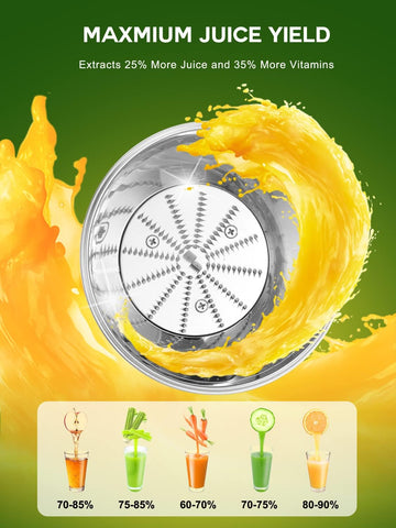 Bestome Juicer high juice yield for efficient extraction.