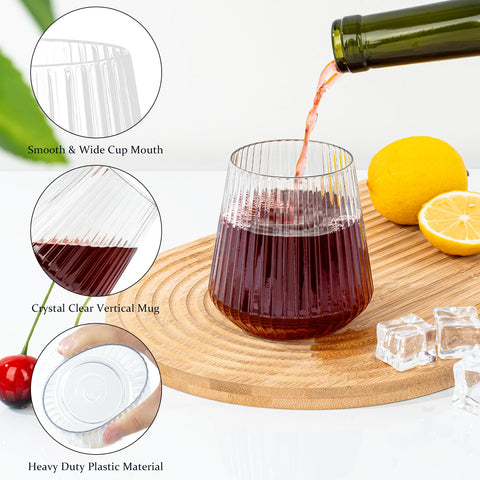 BESTSTAR anti-slip ribbed wine glasses designed for confident grip during parties.