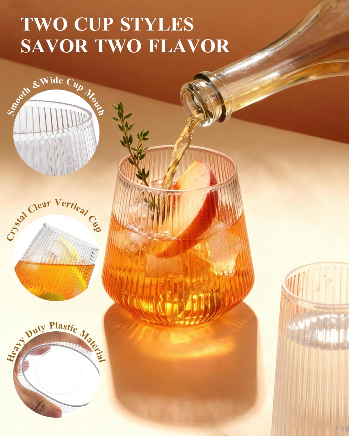 BESTSTAR clear cups and flutes suit weddings, brunches, and parties for stylish, affordable serving.