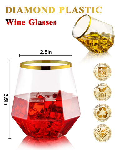 BestSTAR diamond texture on a 12 oz plastic wine glass for photo-worthy moments.