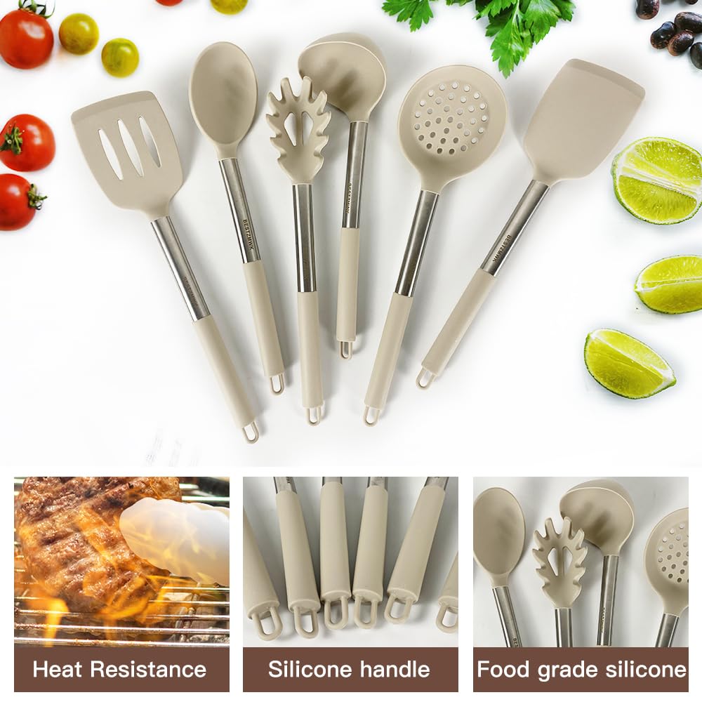 BESTZMWK ergonomic handles reduce wrist strain during extended cooking.
