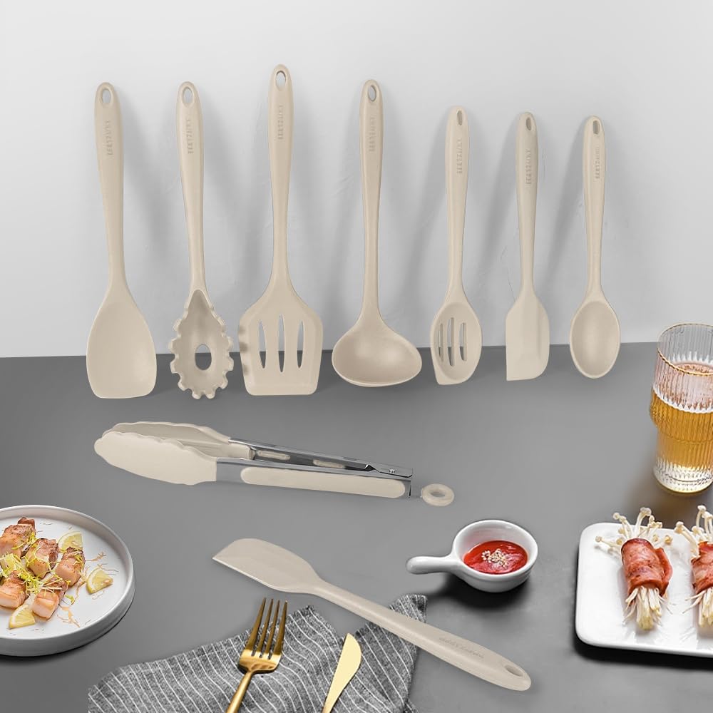 BESTZMWK heat-resistant utensils handle up to 480°F for high-heat cooking.