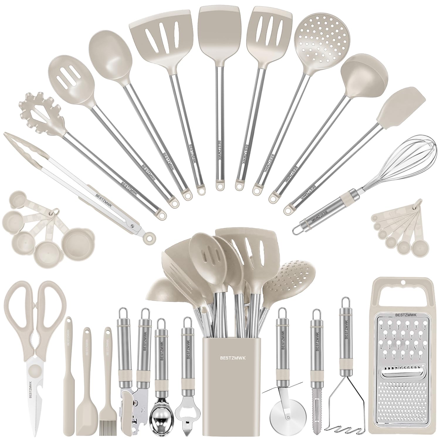 BestZMWK Kitchen Utensil Set 33 pieces for a complete cooking kit.