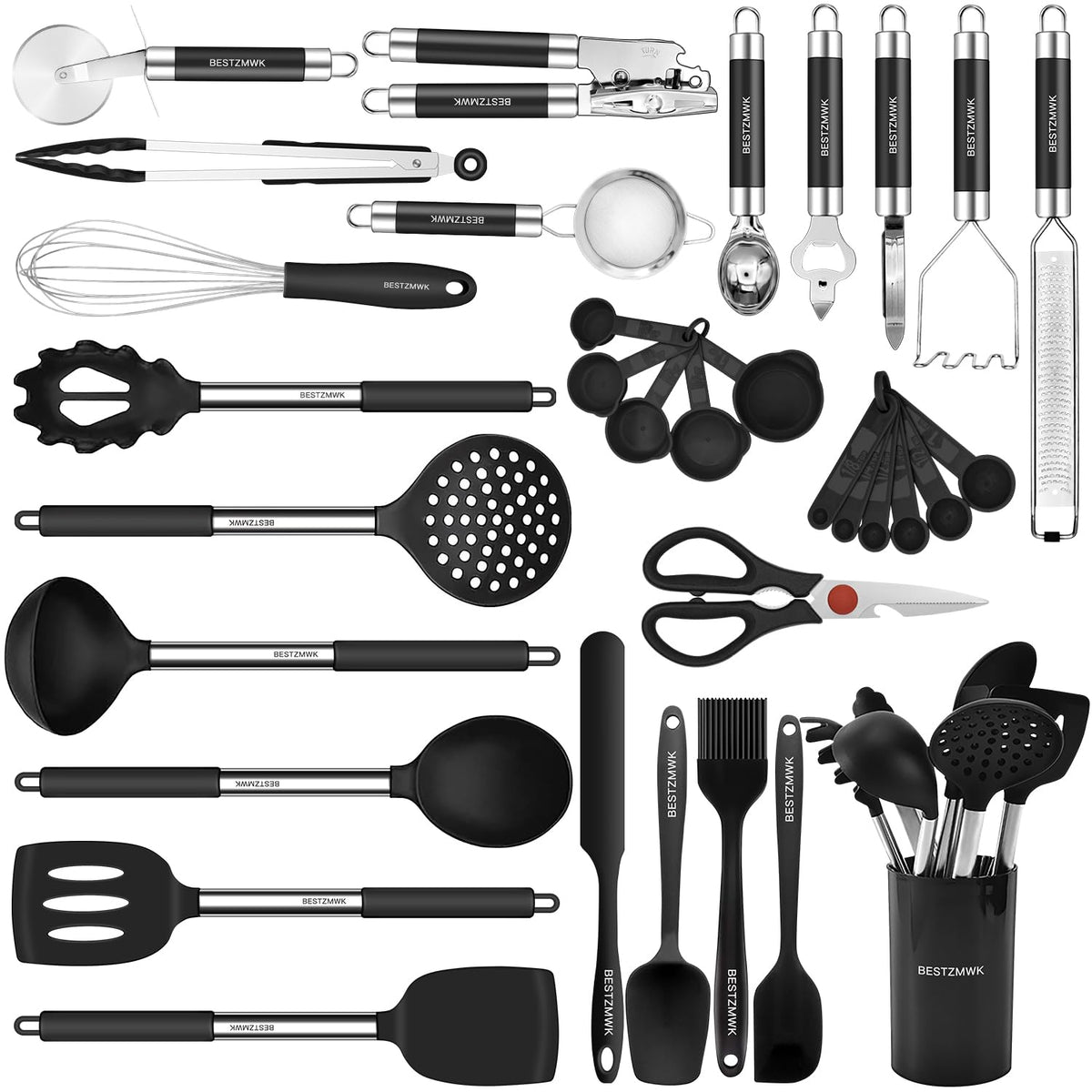 BESTZMWK 32-piece Turner protects non-stick pans during cooking.