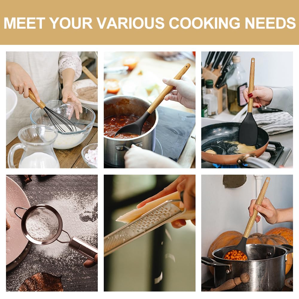 BESTZMWK includes measuring spoons and hooks for organized cooking.