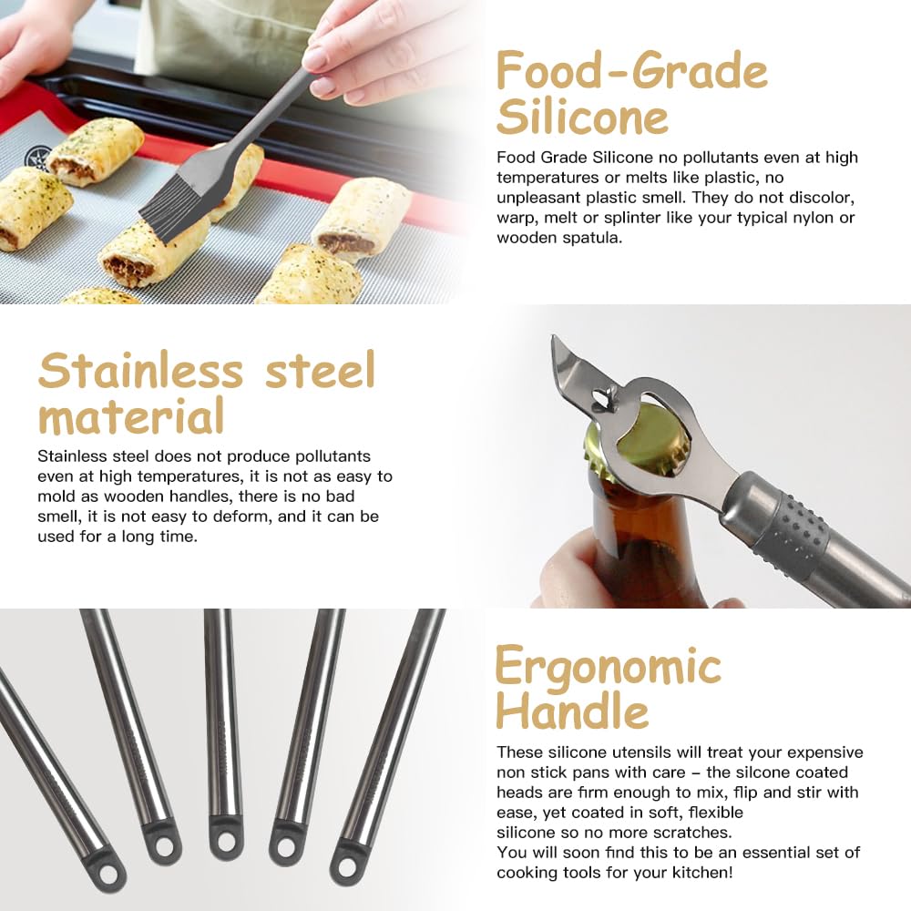 BESTZMWK nonstick utensils protect pans while stirring and turning
