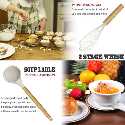 BESTZMWK pasta server with silicone head for easy serving