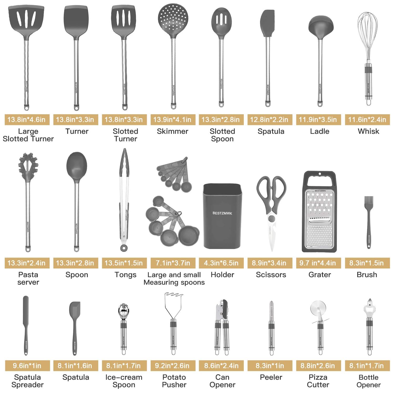 BESTZMWK silicone spatula set for heat resistance and safe flipping