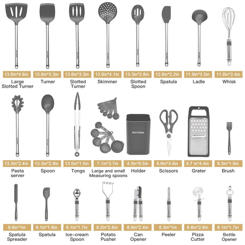 BESTZMWK silicone spatula set for heat resistance and safe flipping