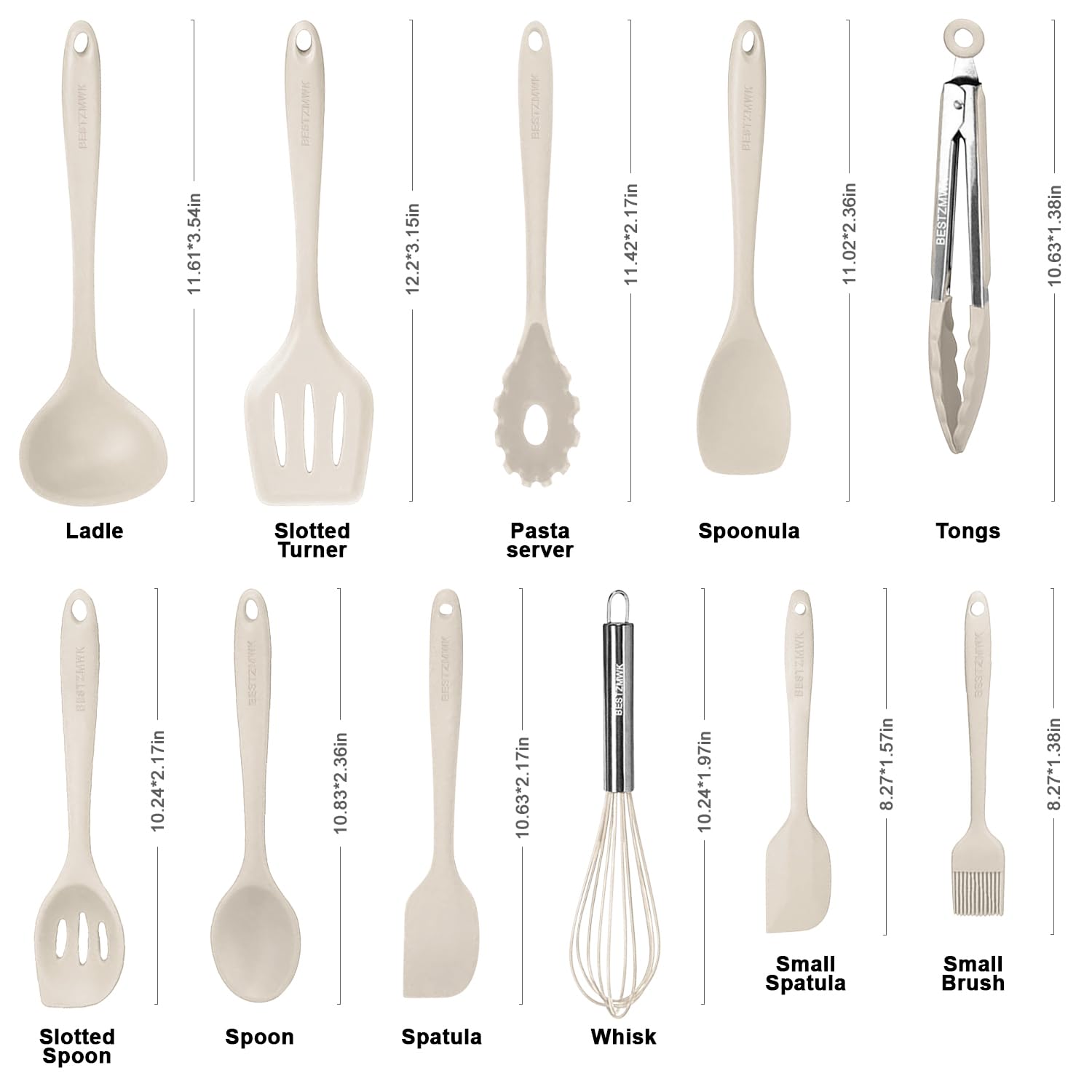 BESTZMWK silicone utensils - colorful spatula for gentle stirring and nonstick safety.