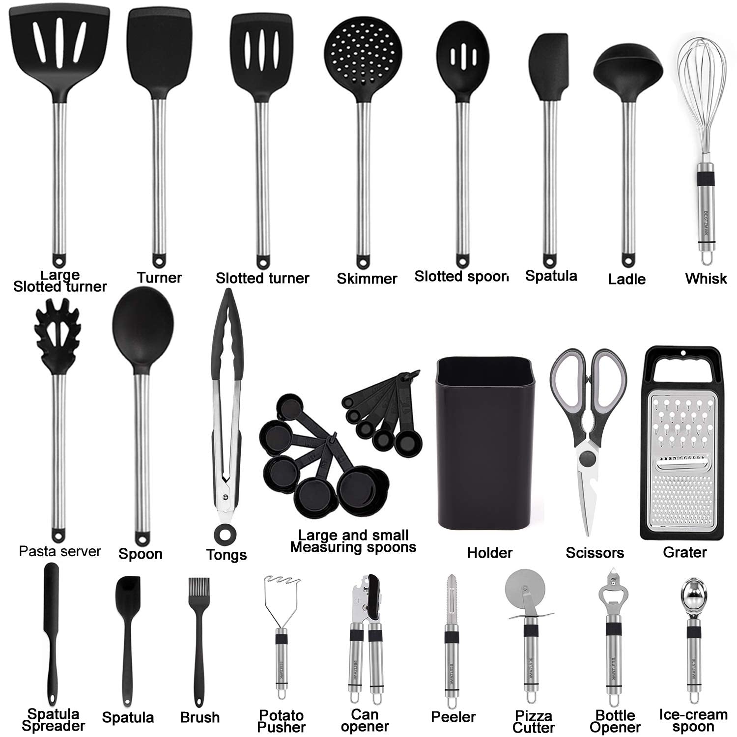 BestZMWK utensils with stainless steel handles, durable daily use