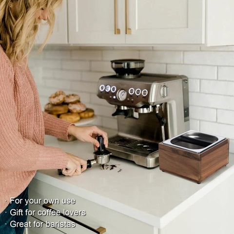 BESZONE Knock Box stainless steel interior is easy to clean.