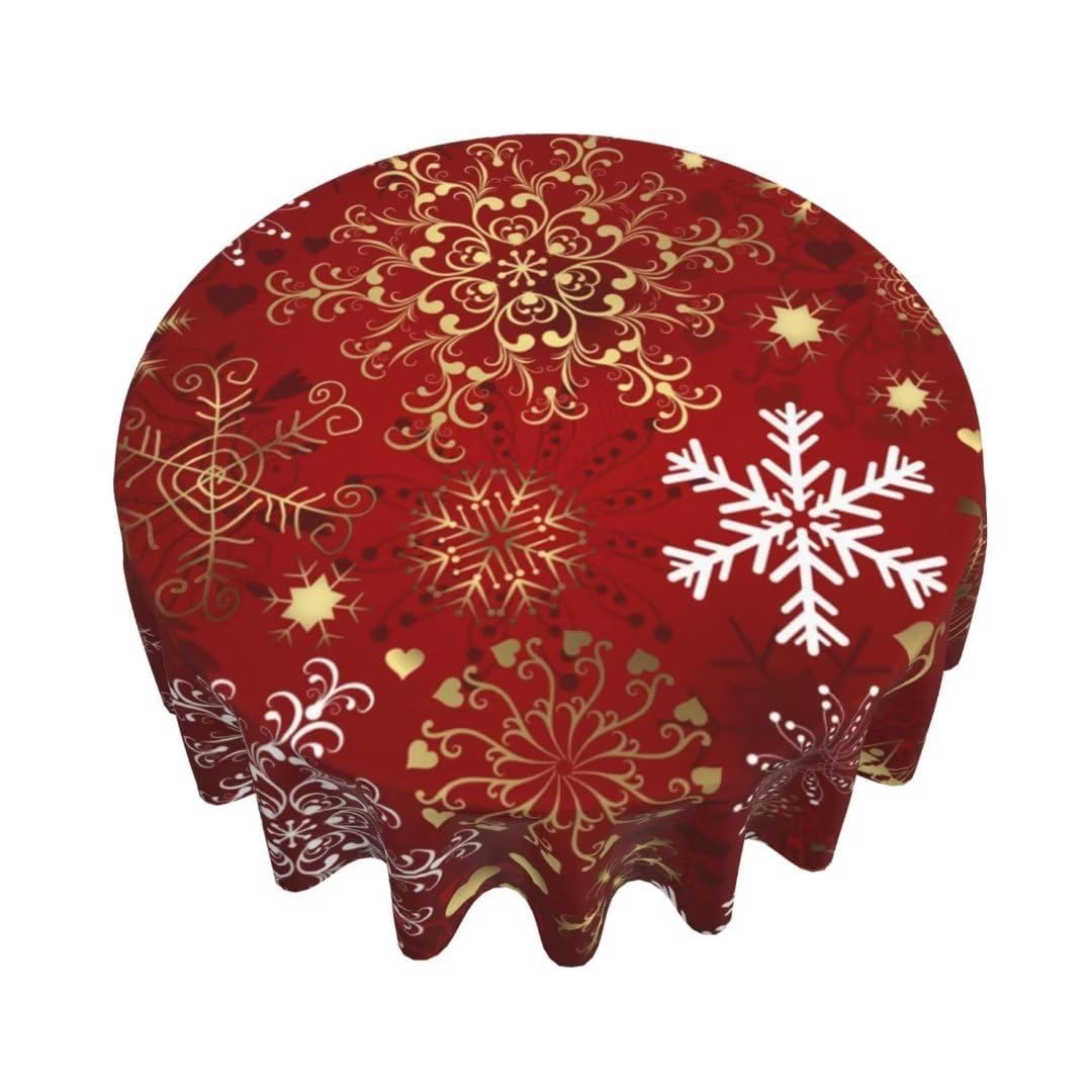 BETGINY red snowflakes tablecloth brightens tables and protects surfaces
