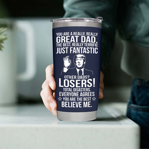 BETHEGIFT coffee or beer-ready tumbler for dad
