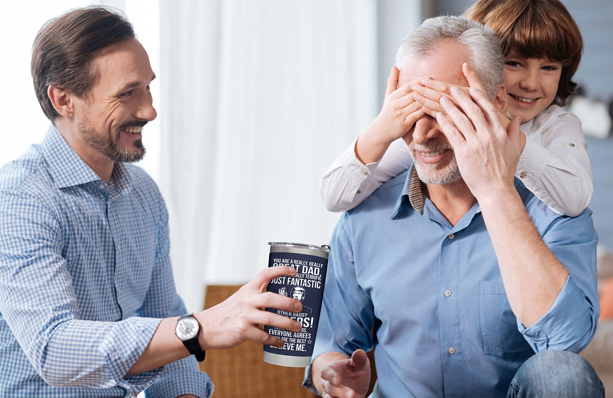 BETHEGIFT dad birthday gift presentation with tumbler