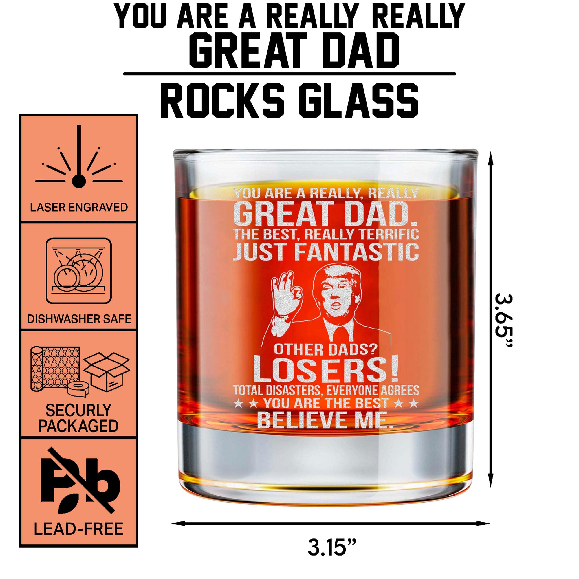 BETHEGIFT 10oz rock glass shows weighted base for premium feel