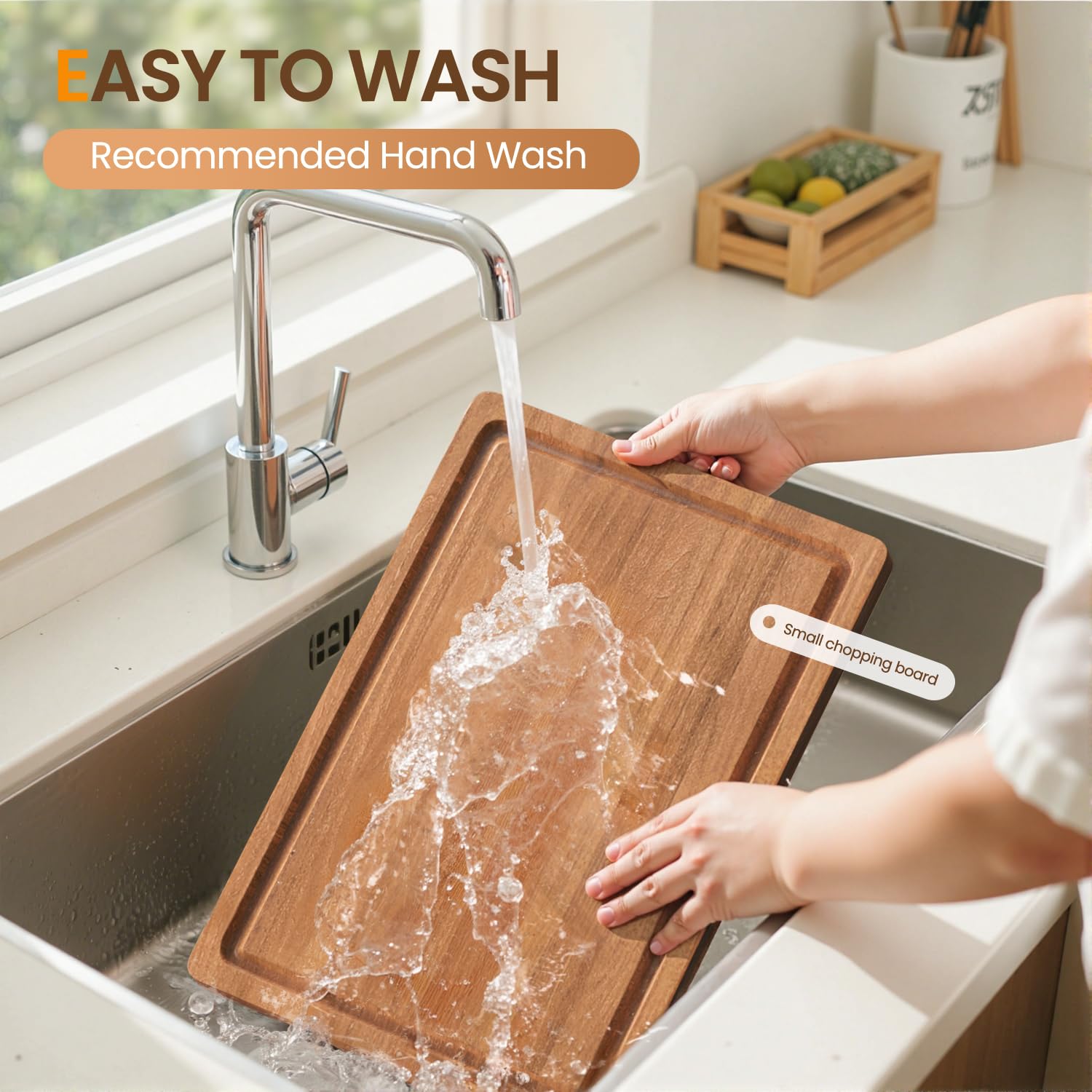 BETOLEAN acacia cutting board durable edge-grain surface