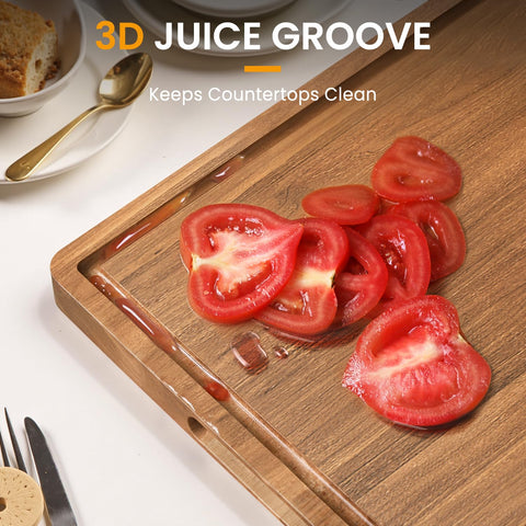 BETOLEAN acacia cutting board reversible design for versatile kitchen use