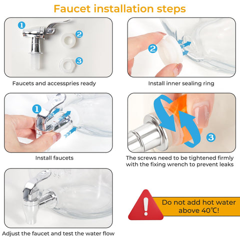 Easy to clean Betrome glass dispensers for quick after-party maintenance.