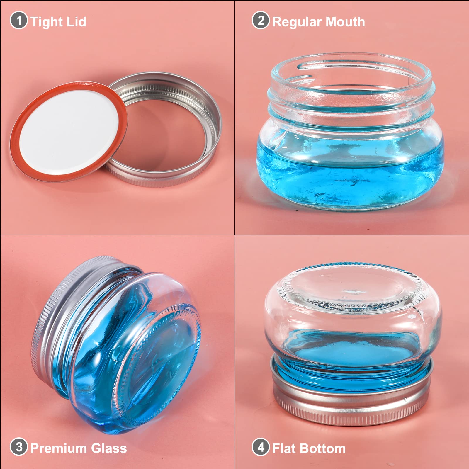 Betrome regular-mouth mason jar ideal for jams, honey, and dry ingredients.