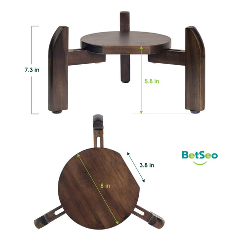 BETSEO walnut wooden stand supports heavy dispensers with stable, rust-free design.