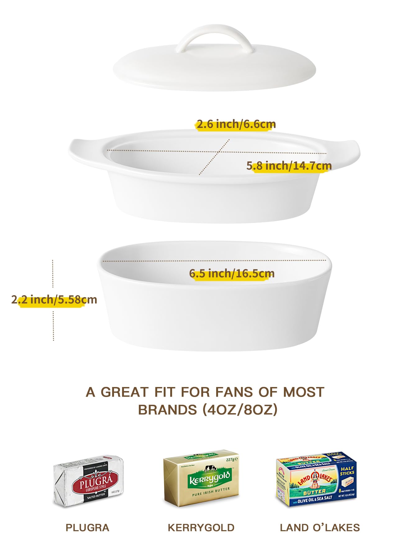 Better Butter airtight snap seal keeps butter fresh longer.