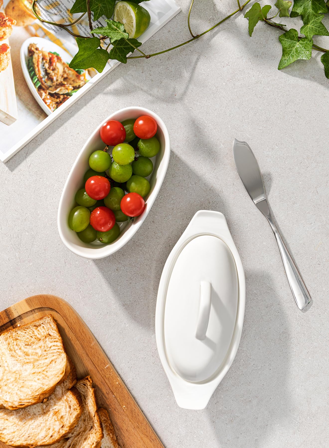 Better Butter butter dish with handle offers easy, mess-free access.