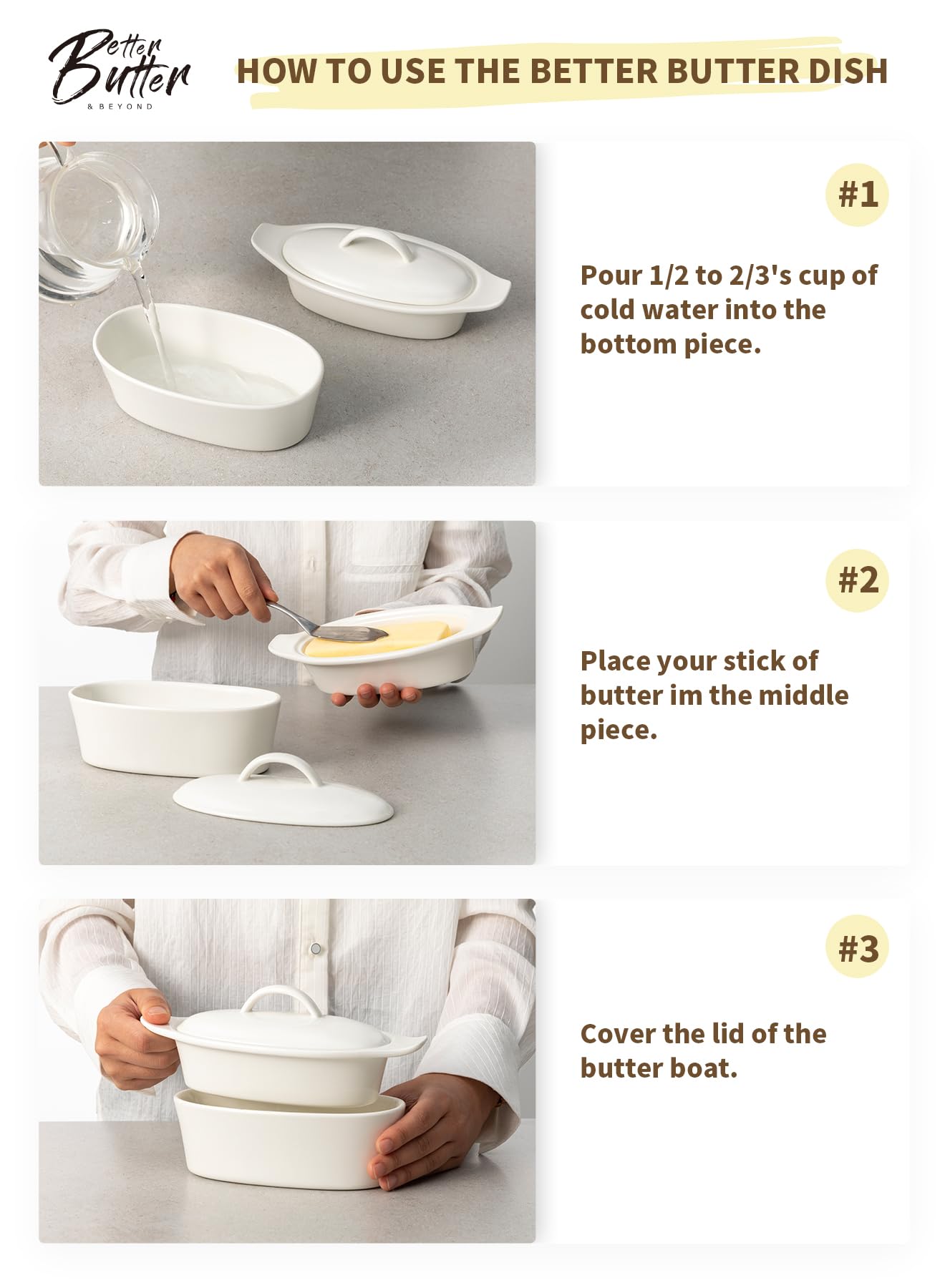 Better Butter countertop butter keeper adds chic kitchen decor.