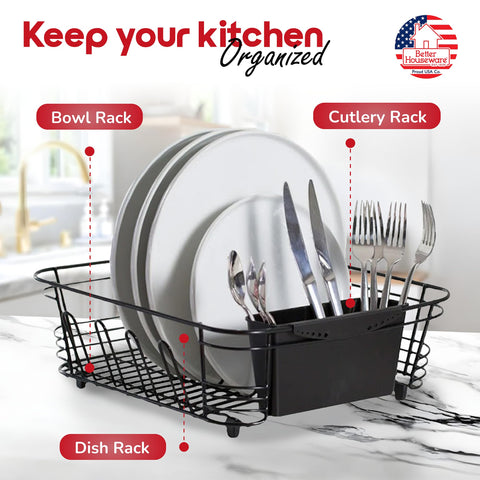 Better Houseware dish drainer with utensil holder keeps silverware organized.