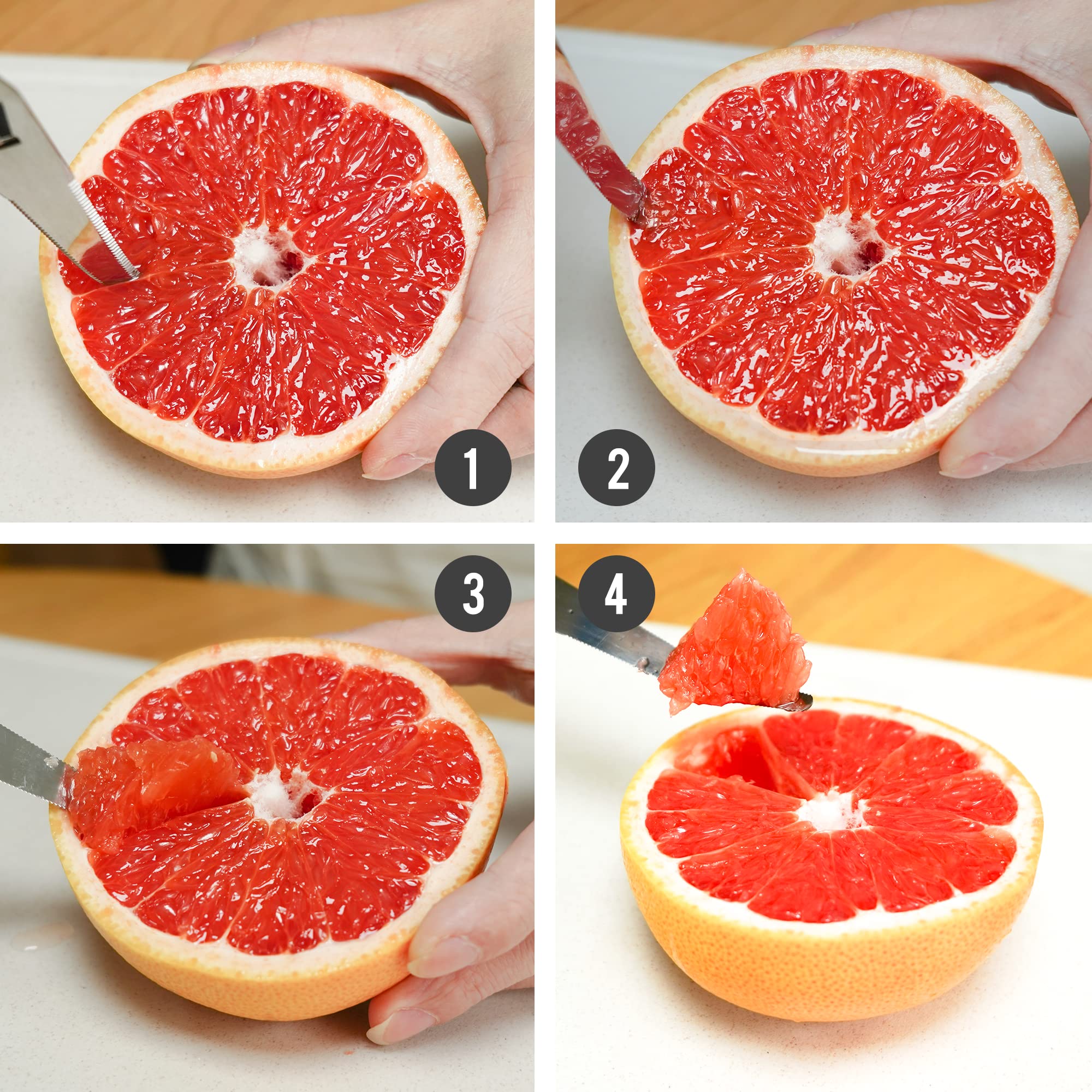 Better Houseware grapefruit knife with double serrated edge for clean membrane cutting