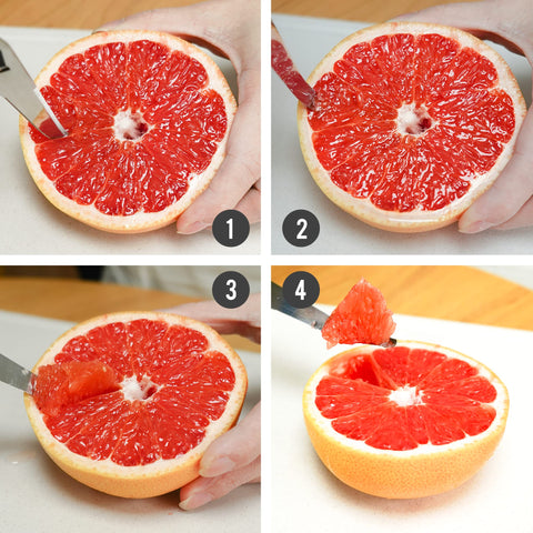 Better Houseware grapefruit knife with double serrated edge for clean membrane cutting