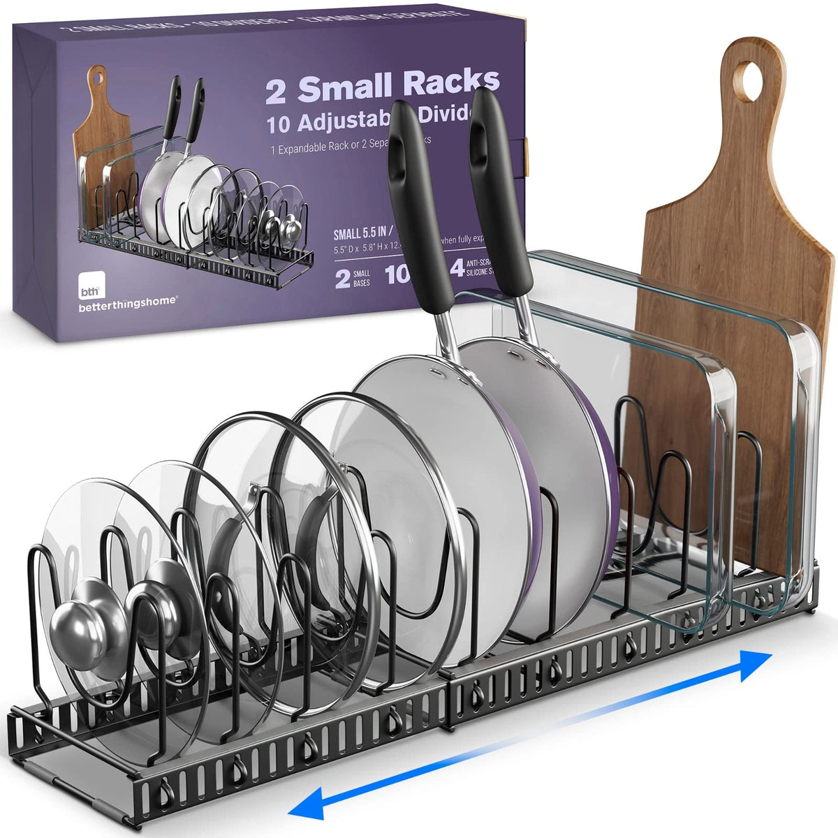 Better Things Home 12 adjustable dividers lid organizer organizing cabinet lids